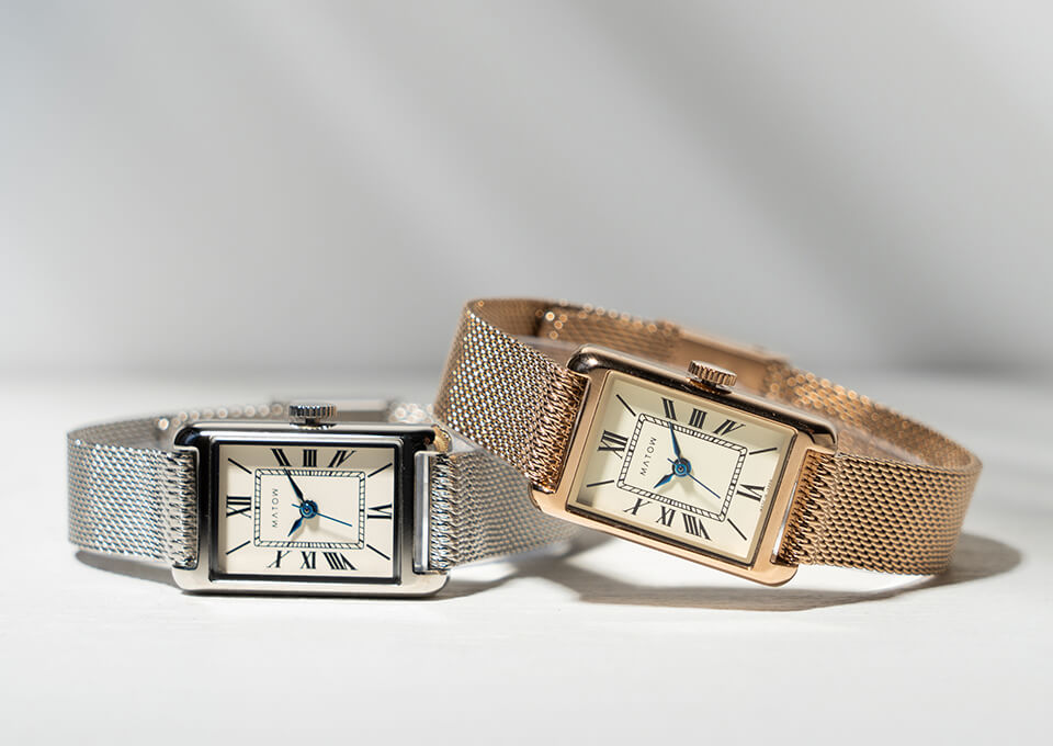 MATOW マトウ TSUKI 朧月 / SQUARE SILVER MESH レディース 腕時計