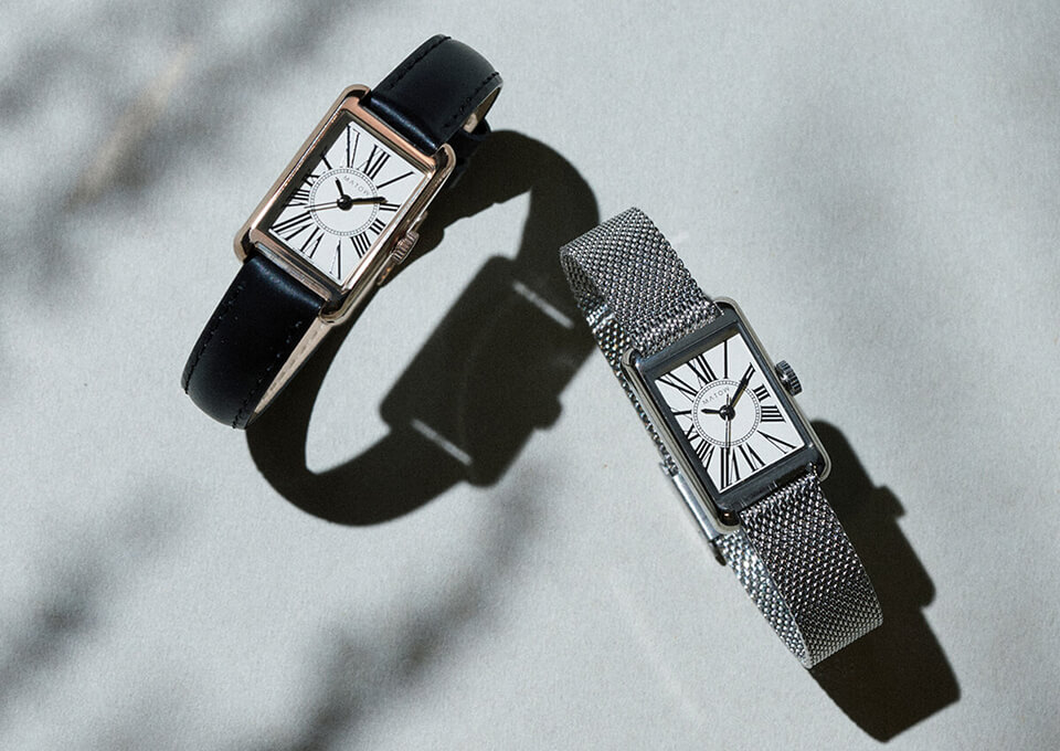 MATOW マトウ TSUKI 朧月 / SQUARE ROSE GOLD BROWN LEATHER