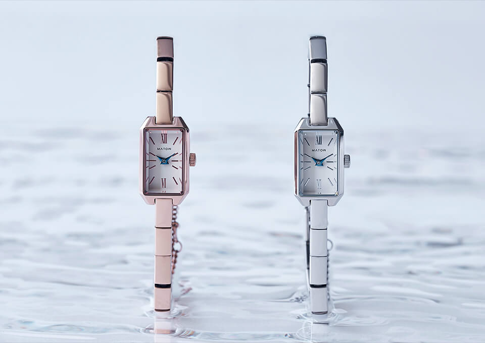MATOW マトウ TSUKI 清月 / MINI SQUARE ROSE GOLD WHITE レディース