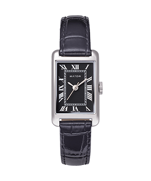 TSUKI 朧月 ノワール / SQUARE SILVER BLACK LEATHER NOIR