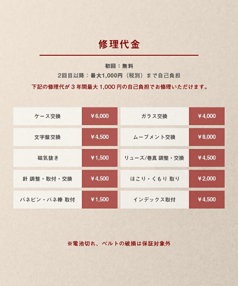 MATOW マトウ 時計保証プラス 2年延長/強化保証（メーカー保証1年用