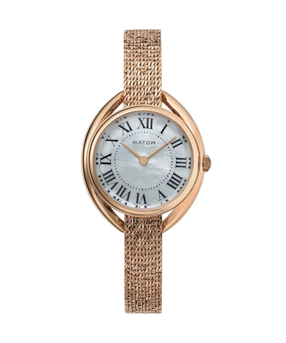 MATOW マトウ SHIKI ROUND ROSE GOLD 藍炭 / 黒花 レディース 腕時計