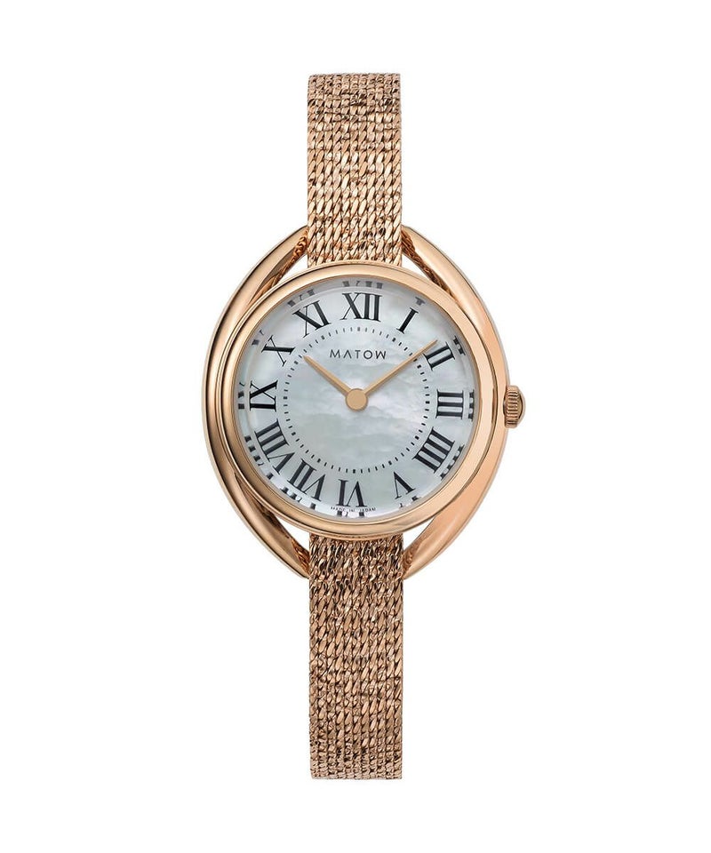 MATOW マトウ レディース 腕時計 SHIKI ROUND ROSE GOLD 白亜 / 金花