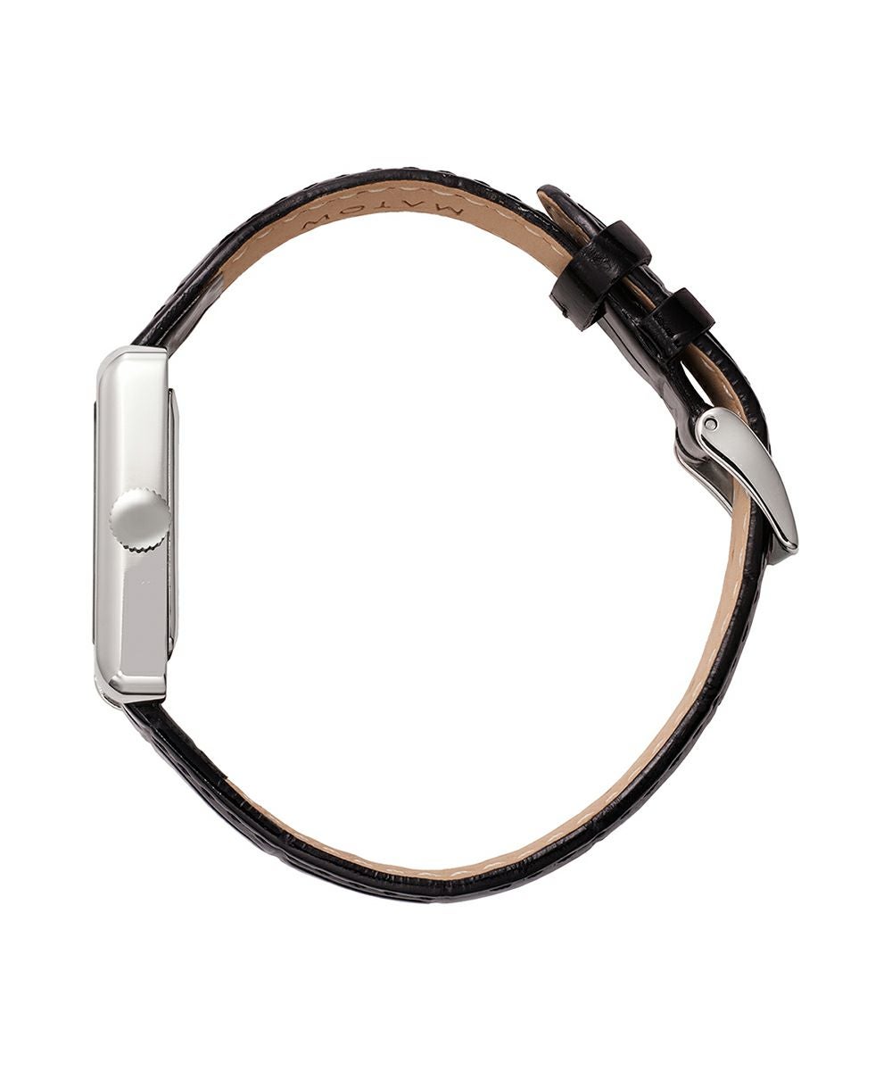 MATOW 腕時計 TSUKI 朧月 MATOW マトウ TSUKI 朧月 / SQUARE SILVER BLACK LEATHER レディース