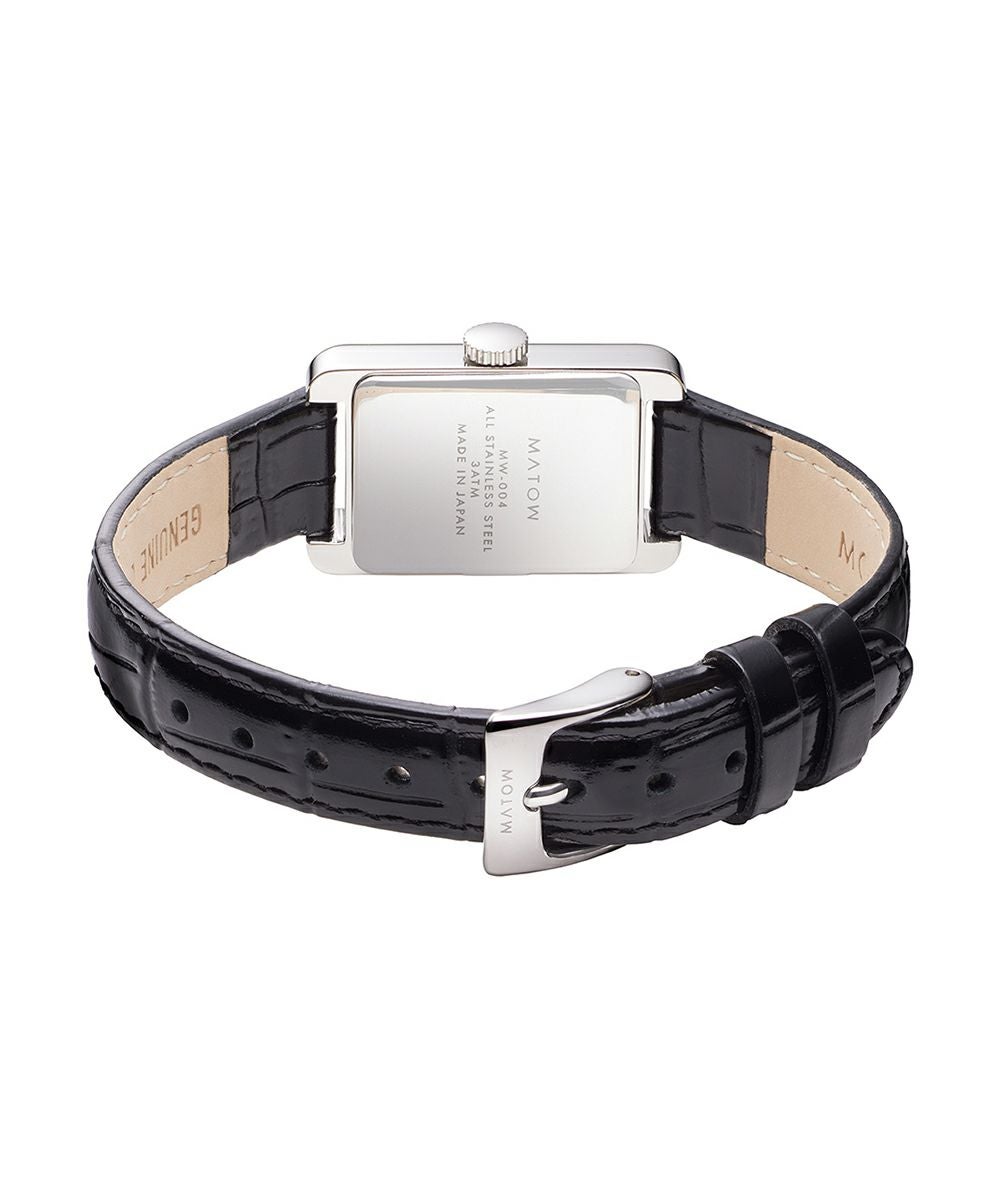 MATOW マトウ TSUKI 朧月 / SQUARE SILVER BLACK LEATHER レディース