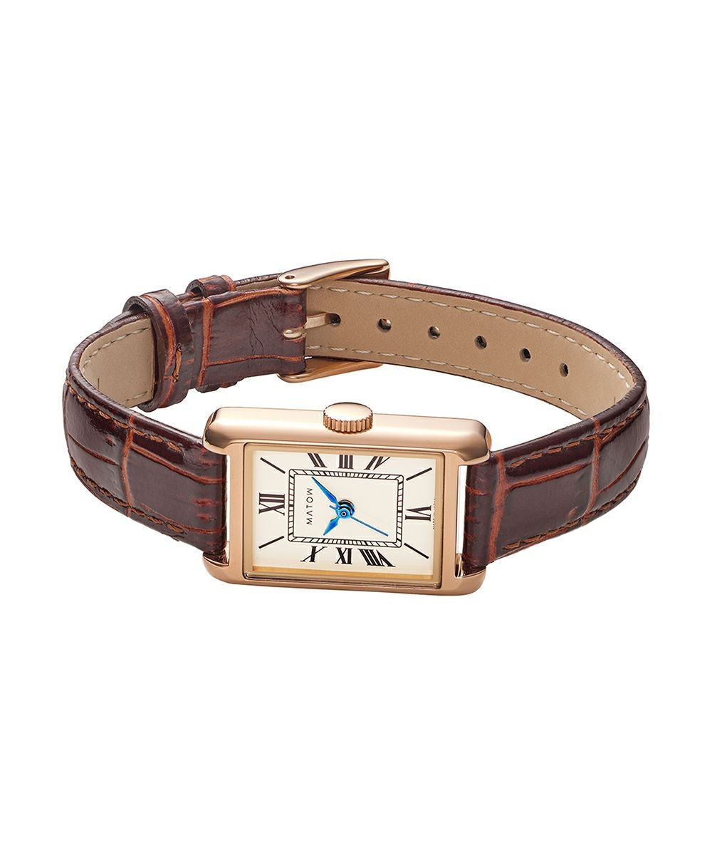MATOW マトウ TSUKI 朧月 / SQUARE ROSE GOLD BROWN LEATHER