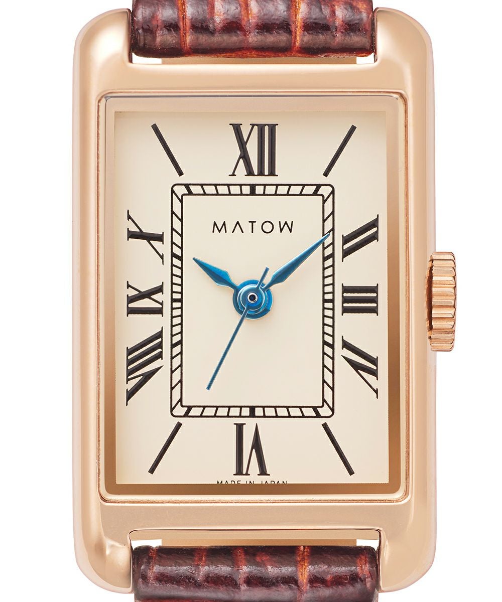 MATOW マトウ TSUKI 朧月 / SQUARE ROSE GOLD BROWN LEATHER