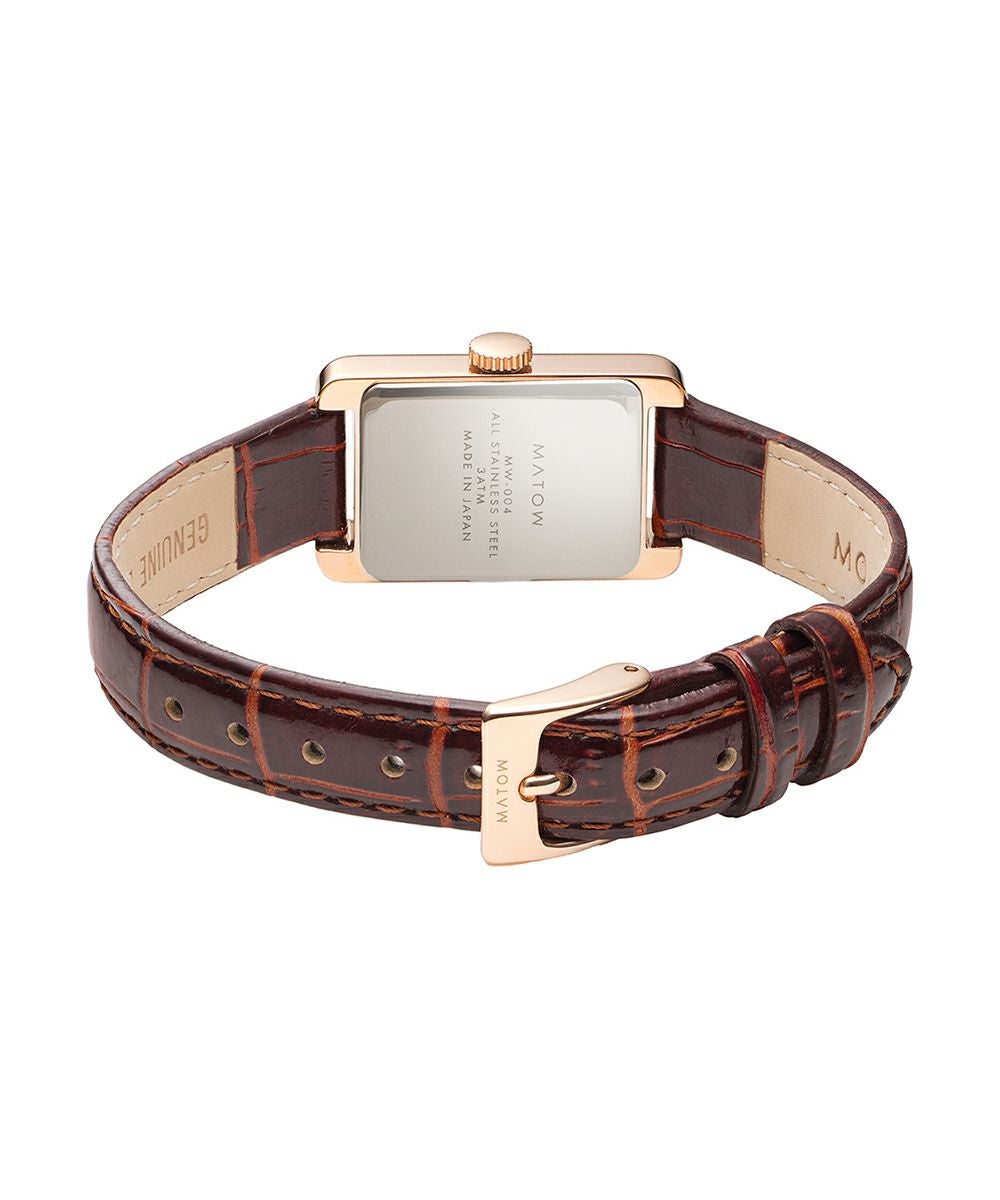 MATOW マトウ TSUKI 朧月 / SQUARE ROSE GOLD BROWN LEATHER