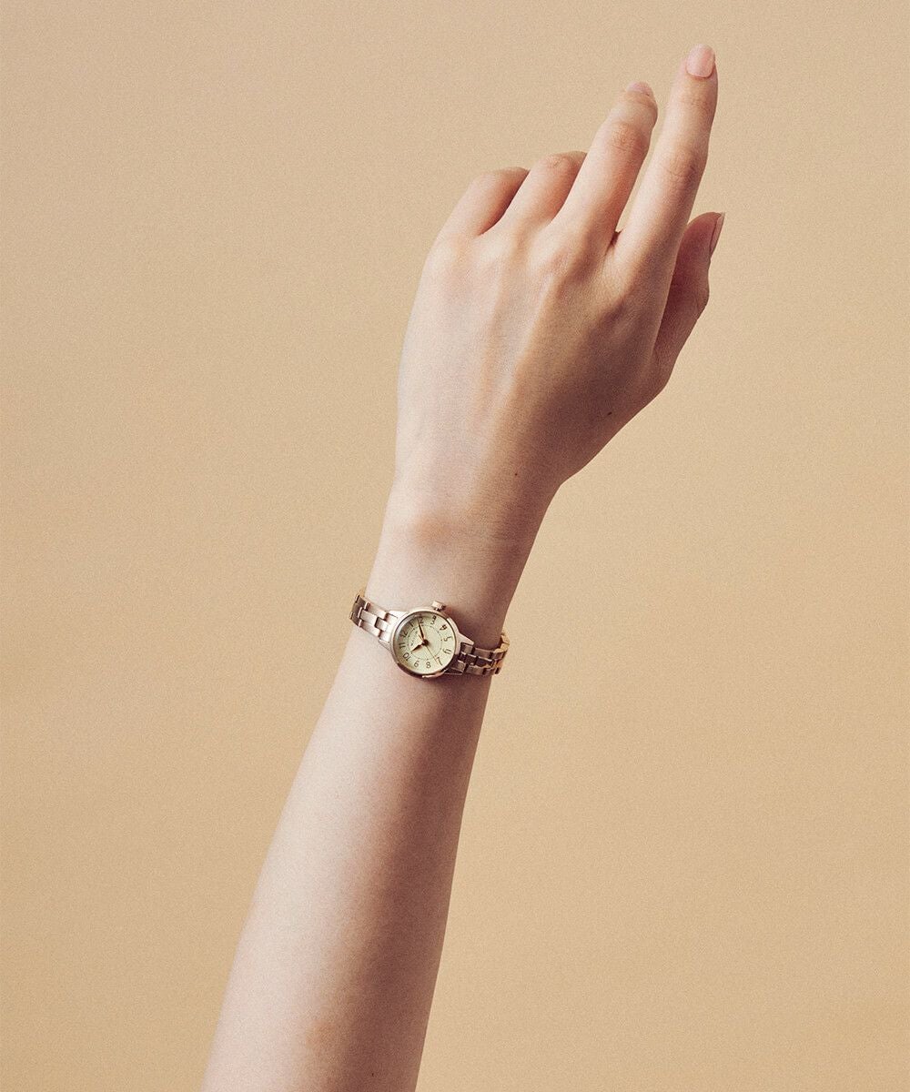優しい光を放つ ブルーローズクォーツ エンジェルウィング ゴールドスタンド付き MATOW マトウ TSUKI 清月 / ROUND ROSE GOLD CHAMPAGNE レディース