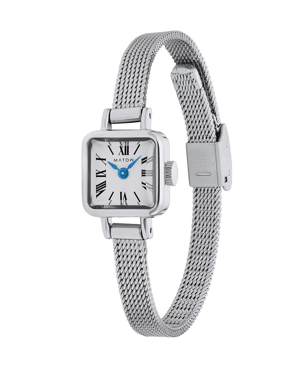 MATOW マトウ TSUKI 淡月 / MINI SQUARE SILVER WHITE MESH レディース