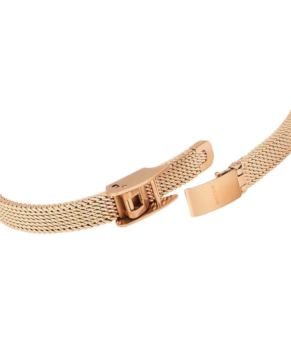 MATOW マトウ TSUKI 淡月 / MINI SQUARE ROSE GOLD CHAMPAGNE MESH