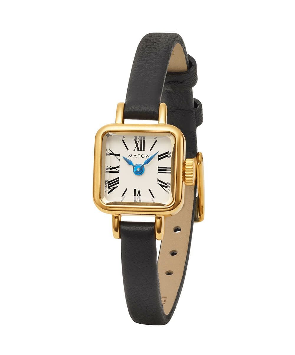 MATOW マトウ TSUKI 淡月 / MINI SQUARE GOLD WHITE BLACK LEATHER