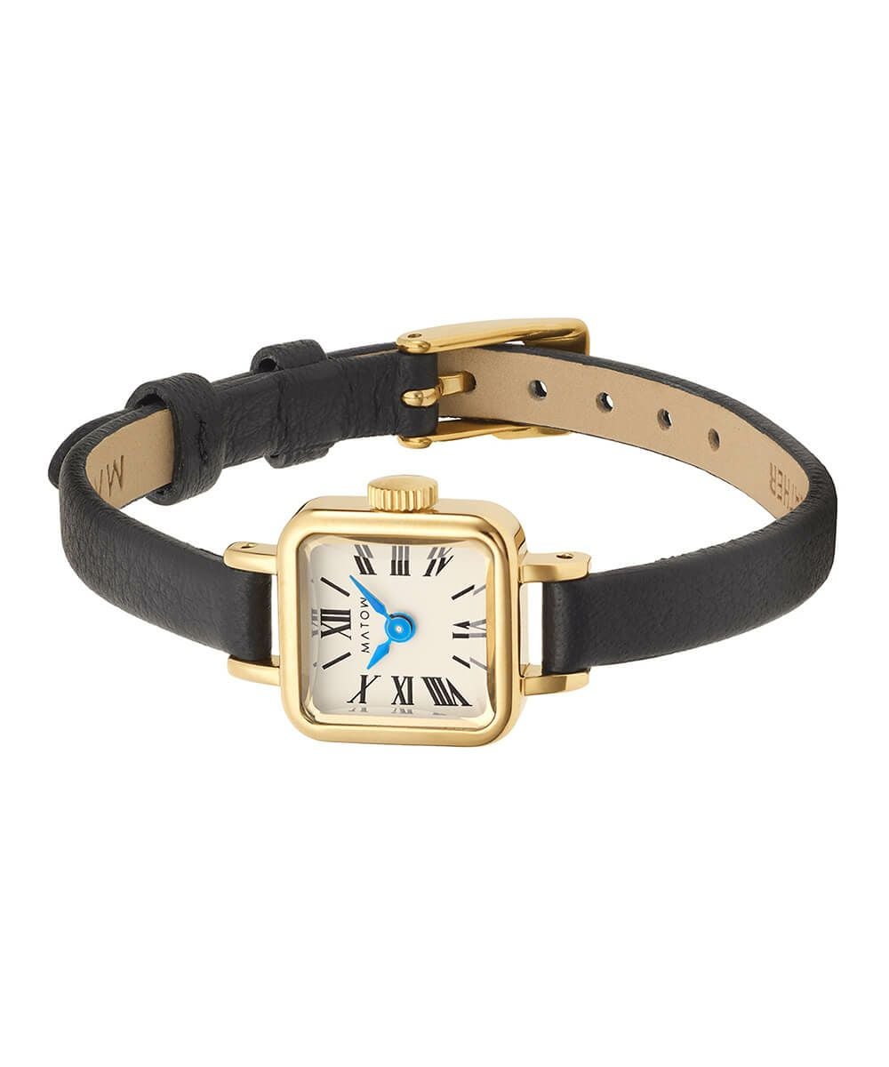 MATOW マトウ TSUKI 淡月 / MINI SQUARE GOLD WHITE BLACK LEATHER
