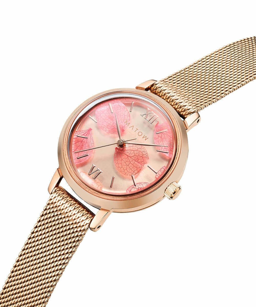 MATOW マトウ SHIKI BOUQUET 山桜 ROSE GOLD MESH レディース 腕時計