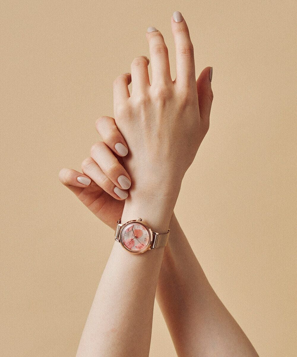 MATOW マトウ SHIKI BOUQUET 山桜 ROSE GOLD MESH レディース 腕時計
