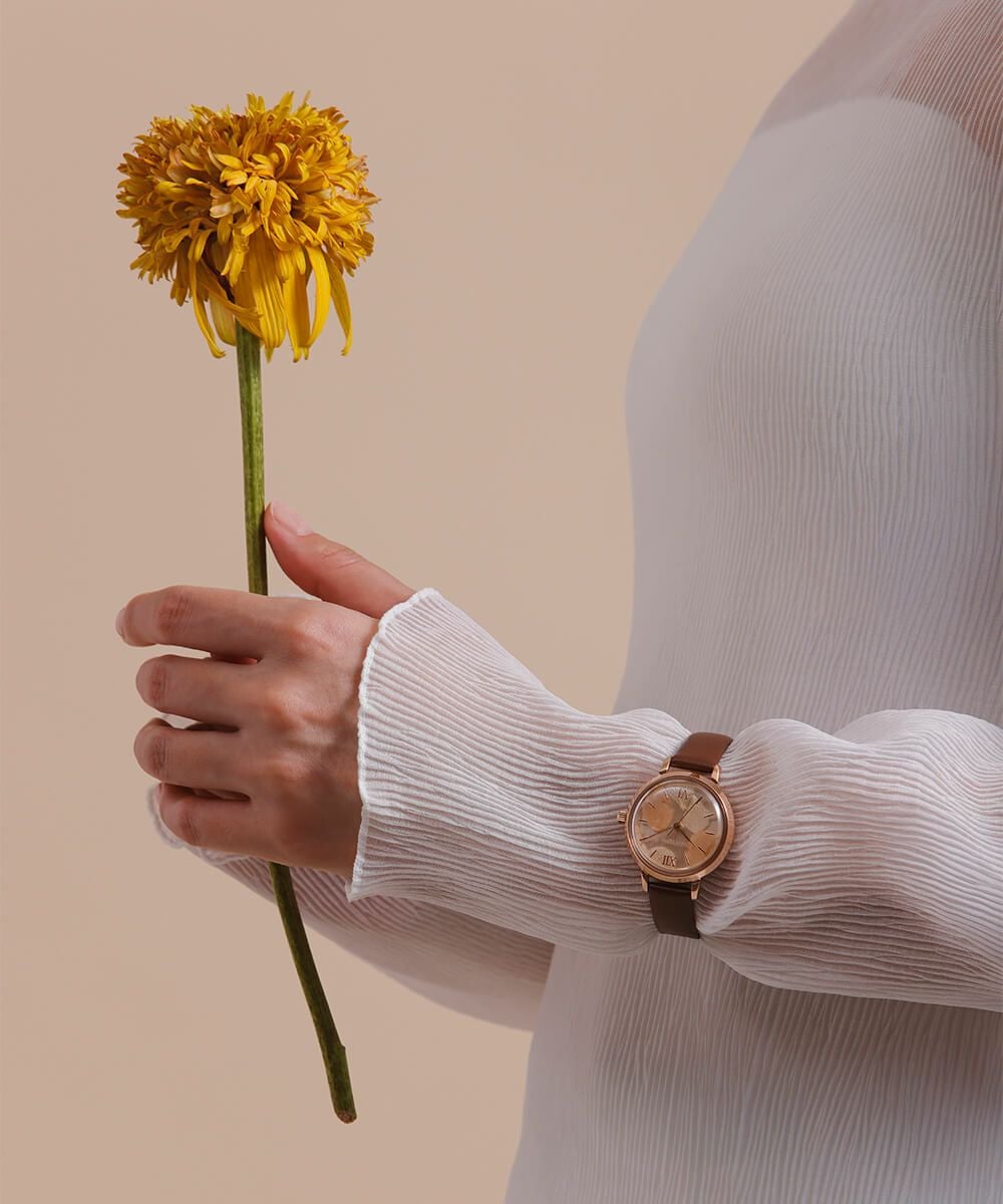 MATOW マトウ SHIKI BOUQUET 紅葉 ROSE GOLD BROWN LEATHER レディース