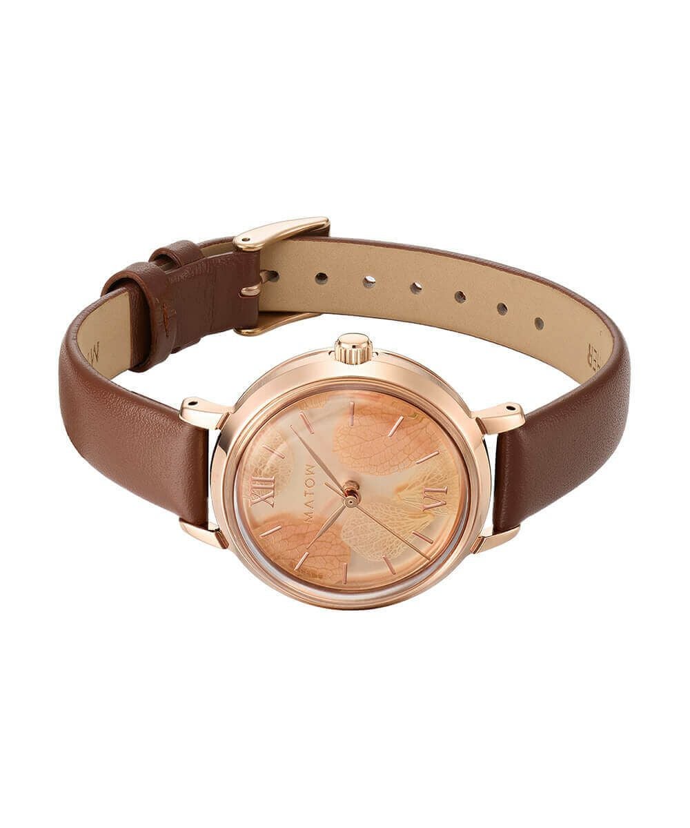 MATOW マトウ SHIKI BOUQUET 紅葉 ROSE GOLD BROWN LEATHER レディース