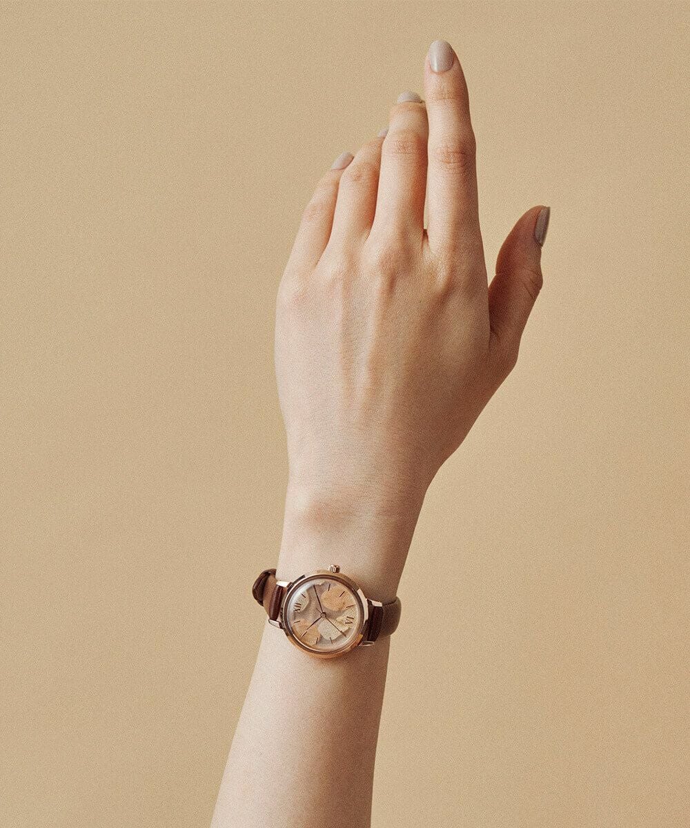 MATOW マトウ SHIKI BOUQUET 紅葉 ROSE GOLD BROWN LEATHER レディース