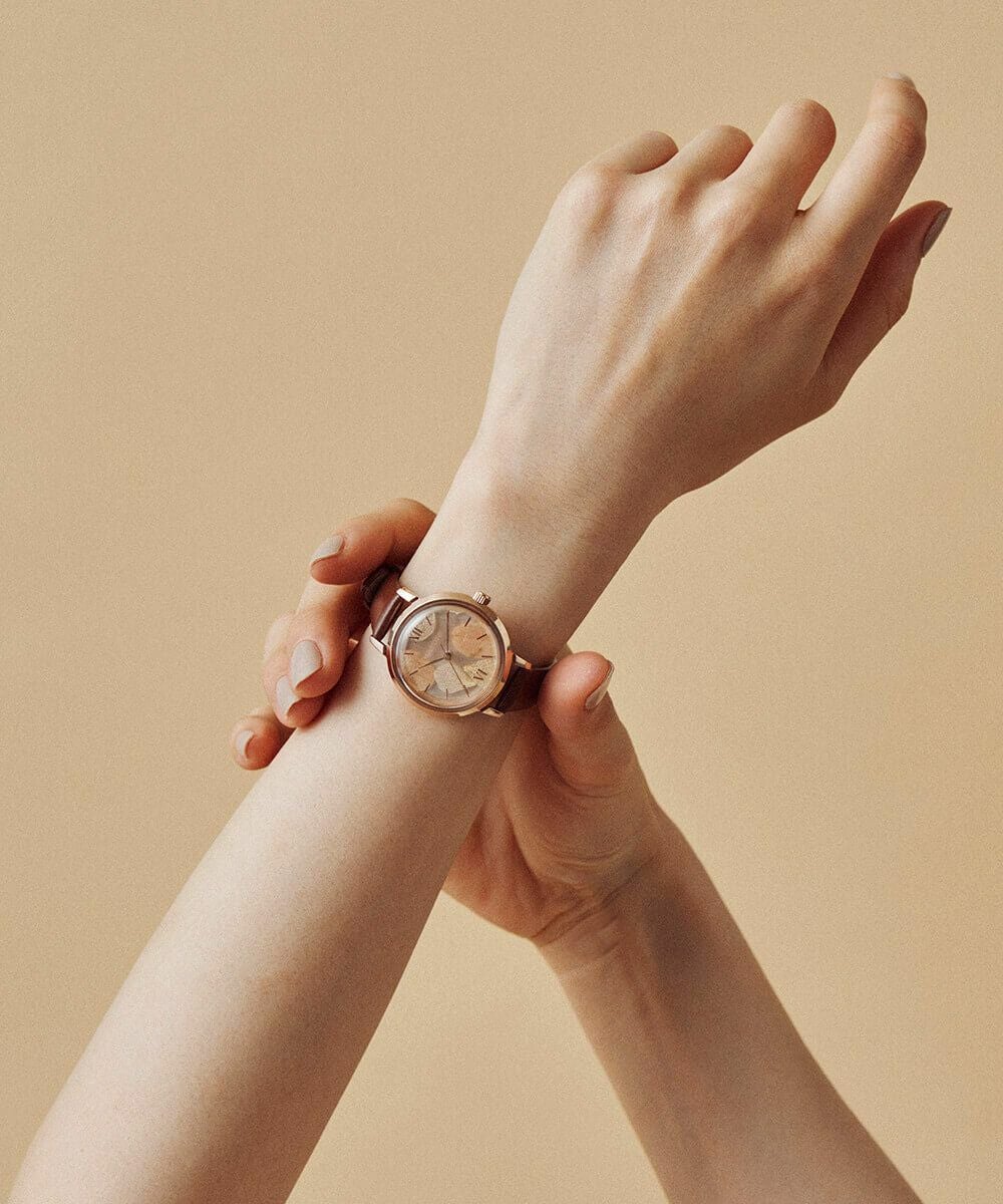レディース　時計 MATOW マトウ SHIKI BOUQUET 紅葉 ROSE GOLD BROWN LEATHER レディース