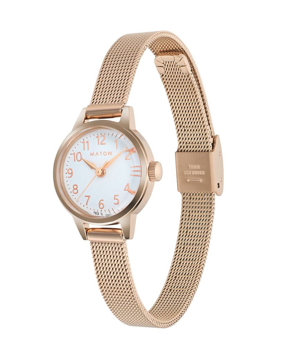 MATOW マトウ TSUKI 清月 / ROUND ROSE GOLD WHITE MESH レディース