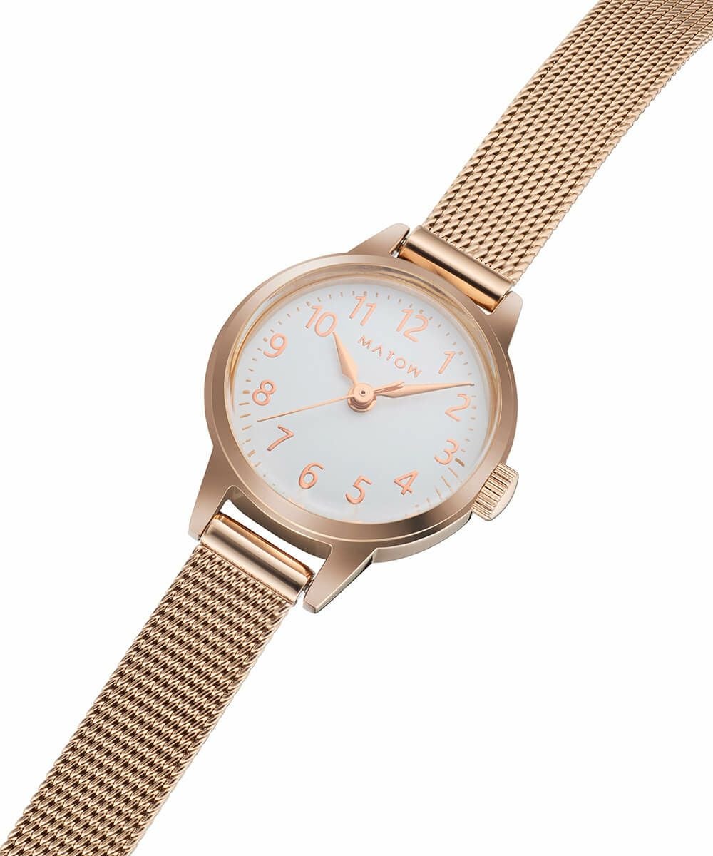 MATOW マトウ TSUKI 清月 / ROUND ROSE GOLD WHITE MESH レディース