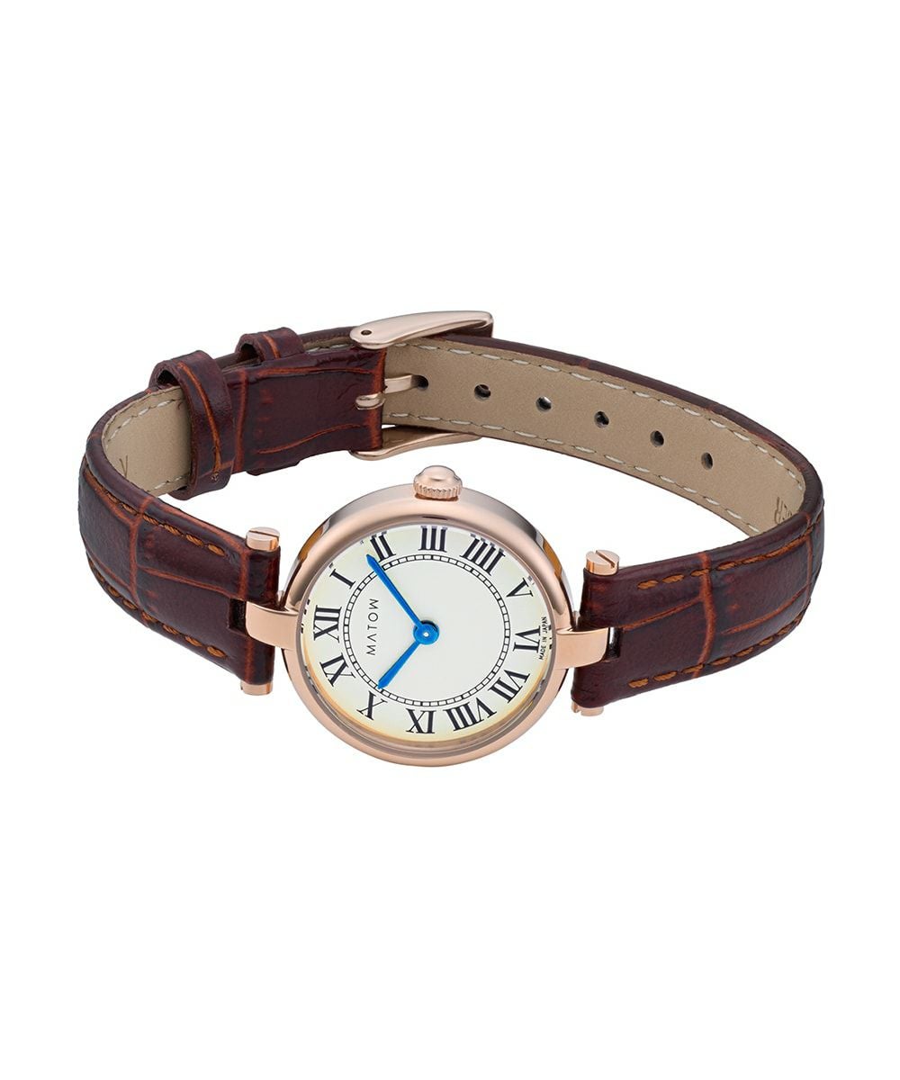 MATOW マトウ AURA ROUND ROSE GOLD BROWN LEATHER レディース 腕時計