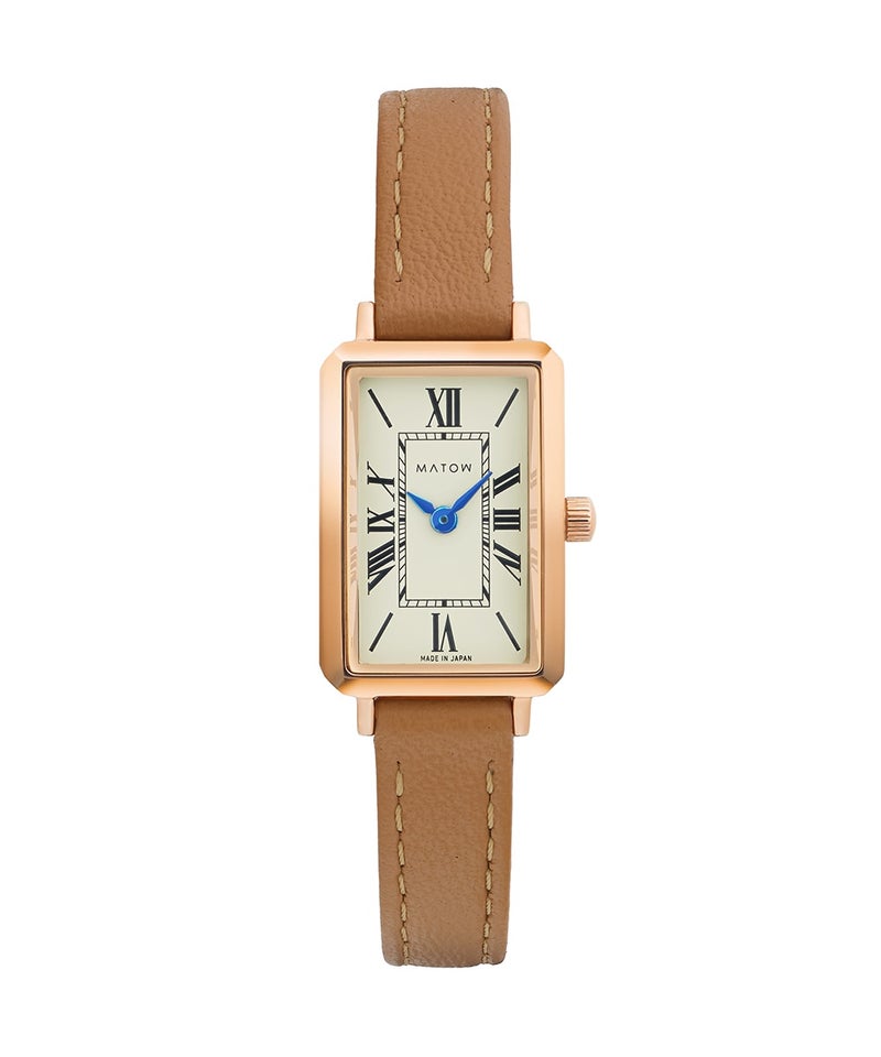 TSUKI 月華 / SQUARE ROSE GOLD CREAM BEIGE LEATHER
