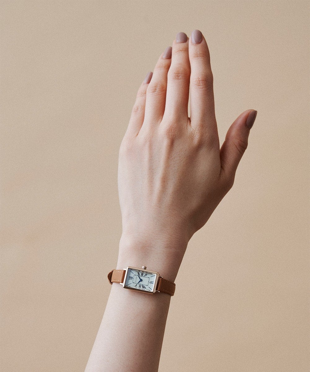 MATOW マトウ TSUKI 月華 / SQUARE ROSE GOLD CREAM BEIGE LEATHER