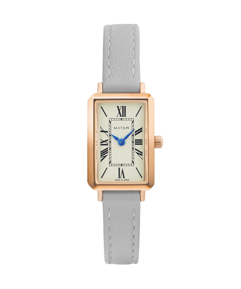TSUKI 月華 / SQUARE ROSE GOLD CREAM WHITE GRAY LEATHER