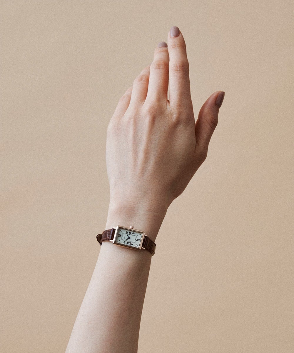 MATOW マトウ TSUKI 月華 / SQUARE ROSE GOLD CREAM EMBOSSED DARK