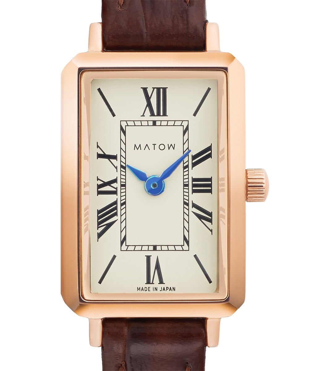 MATOW マトウ TSUKI 月華 / SQUARE ROSE GOLD CREAM EMBOSSED DARK