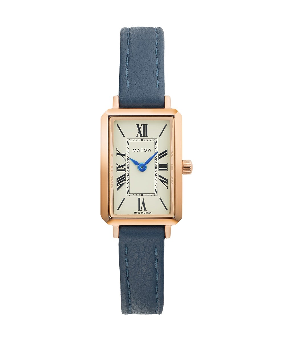 MATOW マトウ TSUKI 月華 / SQUARE ROSE GOLD CREAM NAVY LEATHER