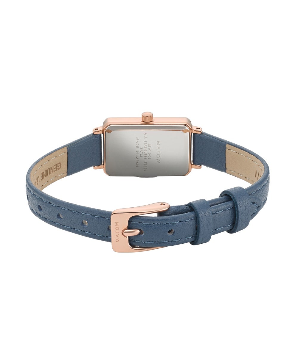 月華☪️ MATOW マトウ TSUKI 月華 / SQUARE ROSE GOLD CREAM NAVY LEATHER